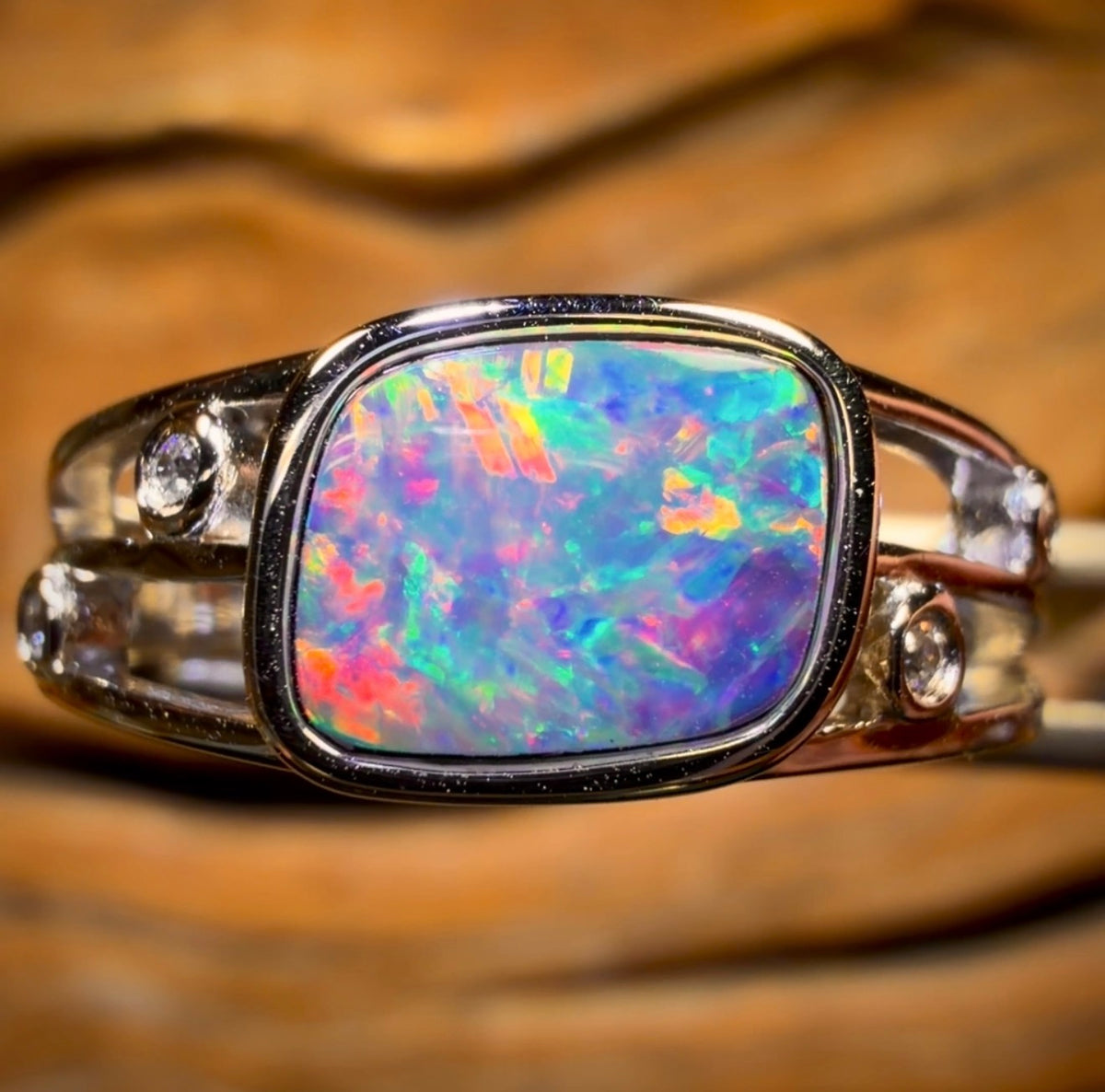 Sterling Silver - Queensland Boulder Unisex Opal Doublet Ring