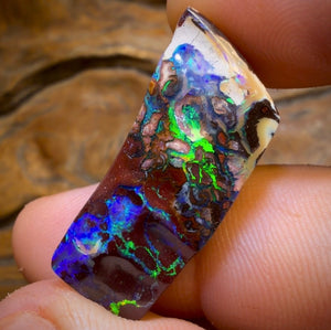 29.9cts - Top Tribal Boulder Opal from Koroit. Electric Green!