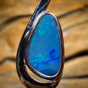 Sterling Silver - Queensland Boulder Opal Doublet Pendant HALF PRICE BARGAIN