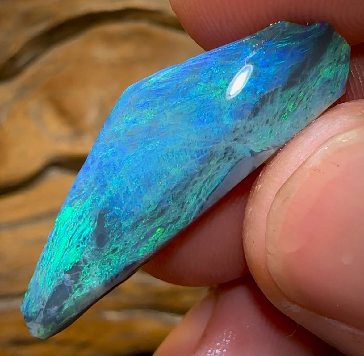12.5cts - Lightning Ridge Black Opal Rub - Opal Whisperers