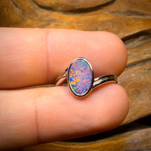 Sterling Silver - Queensland Boulder Opal Doublet Ring