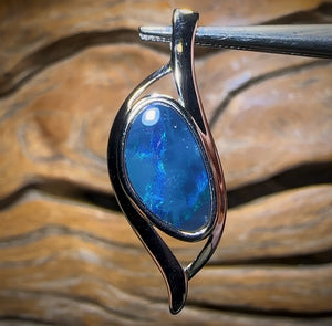 Sterling Silver - Queensland Boulder Opal Doublet Pendant BARGAIN