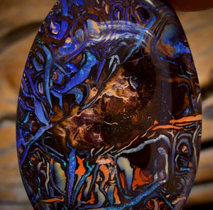 56.5cts - Wow Banger TOP Tribal Australian Boulder Opal from Koroit
