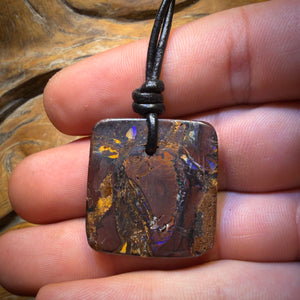 30 x 27mm - Drilled Tribal Queensland Boulder Opal Necklace