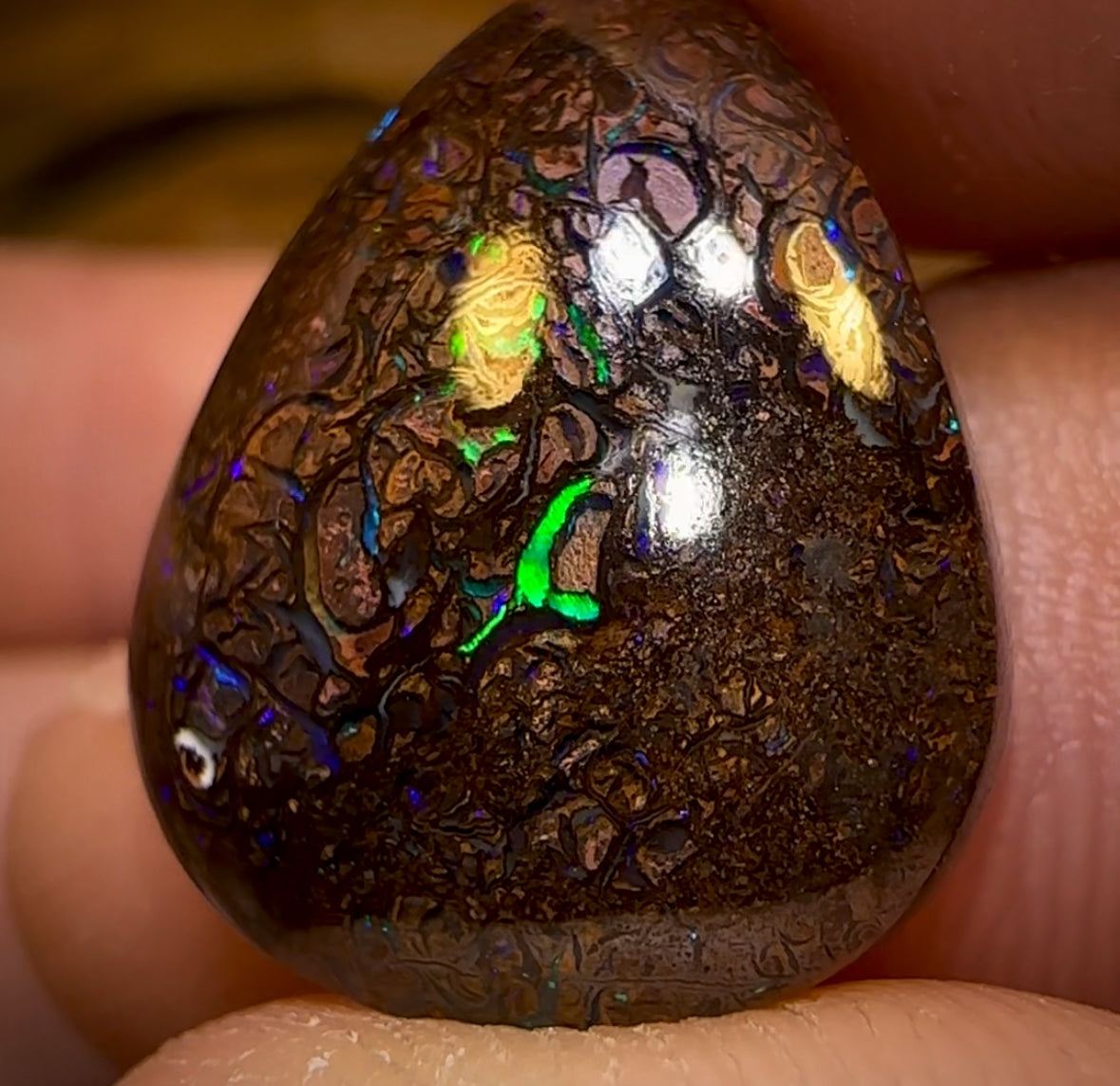 23.6cts - “Electrics” Tribal Queensland Dark Boulder Opal Set