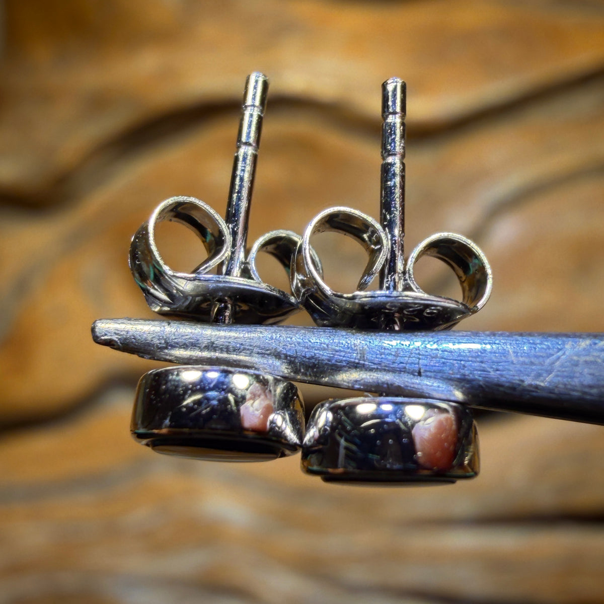 Sterling Silver - Royal Blue Australian Boulder Opal Doublet Stud Earrings