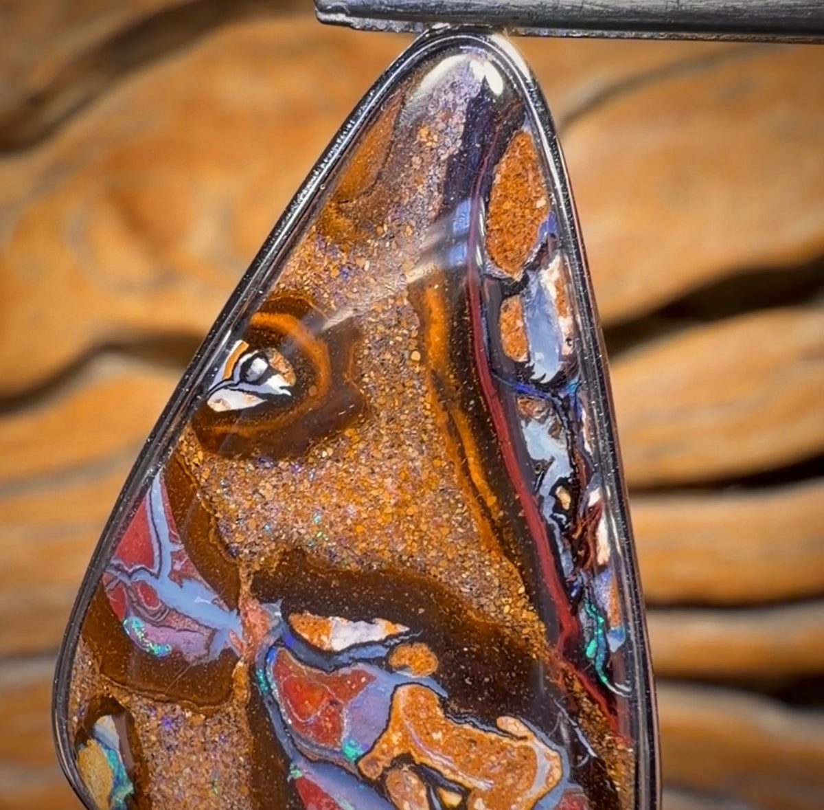 Sterling Silver - Solid Yowah Nut Opal Pendant UNISEX