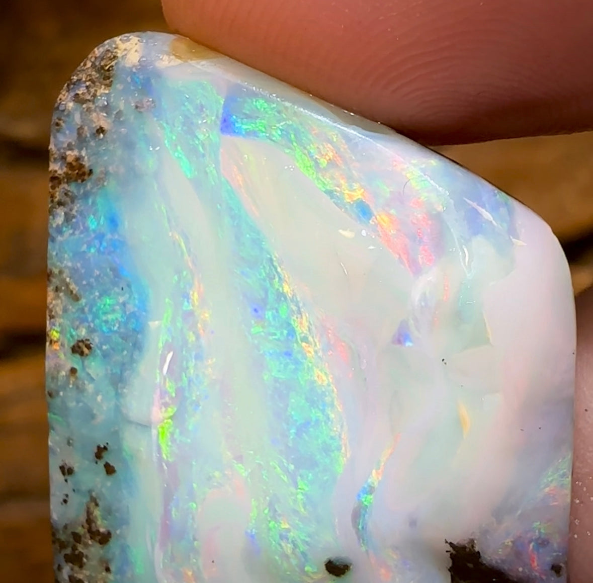 72.6cts - Australian Boulder Opal Rub. Natural Split - Opal Whisperers