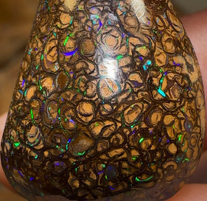 40.4cts - Dark Tribal pattern Australian Boulder Opal from Yowah. - Opal Whisperers