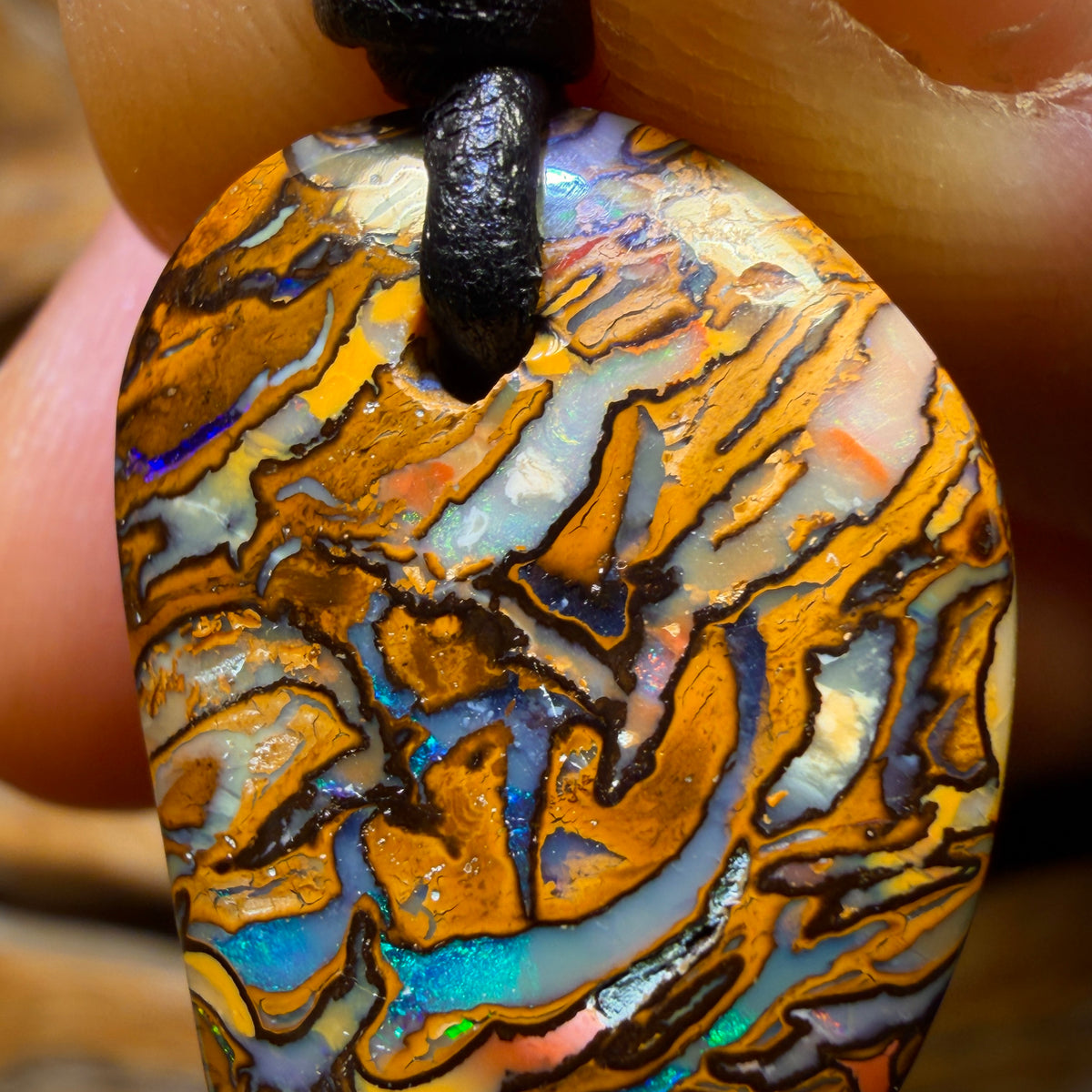 28 x 17mm - Drilled Epic Tribal Queensland Boulder Opal Necklace