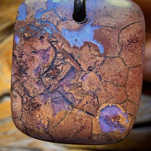 27 x 24mm - Drilled Tribal Queensland Boulder Opal Necklace