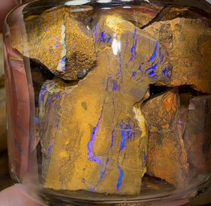 138.2grms - Australian Boulder Opal Rough Jar