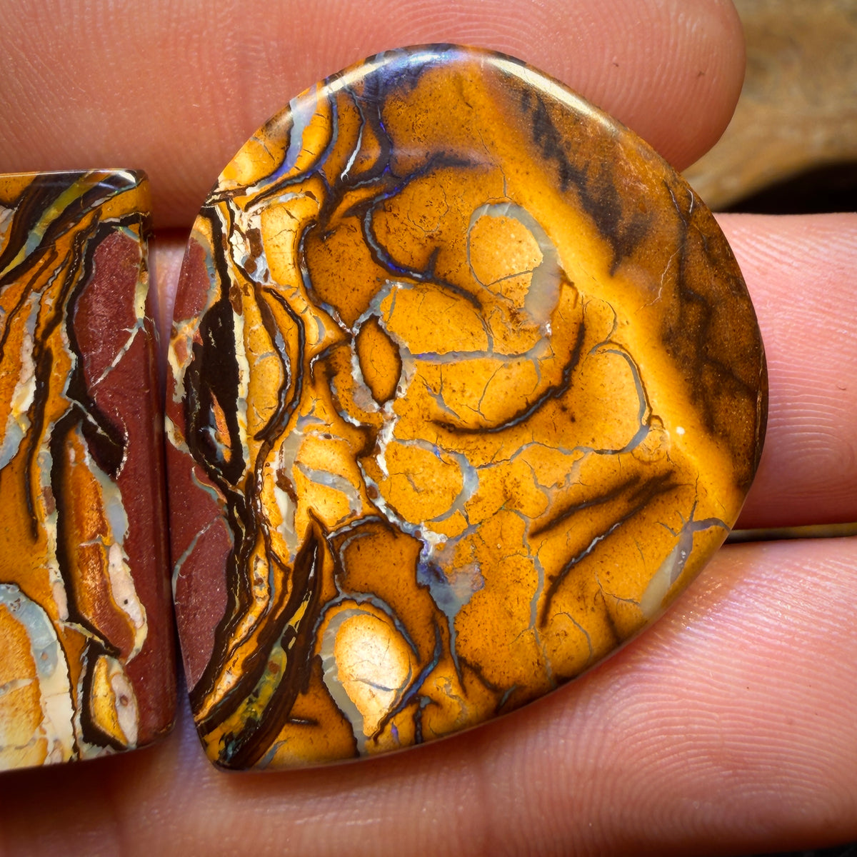 Half Price Card! 60.9cts - “Partners” Tribal Queensland Boulder Opal Pair. Double Sided