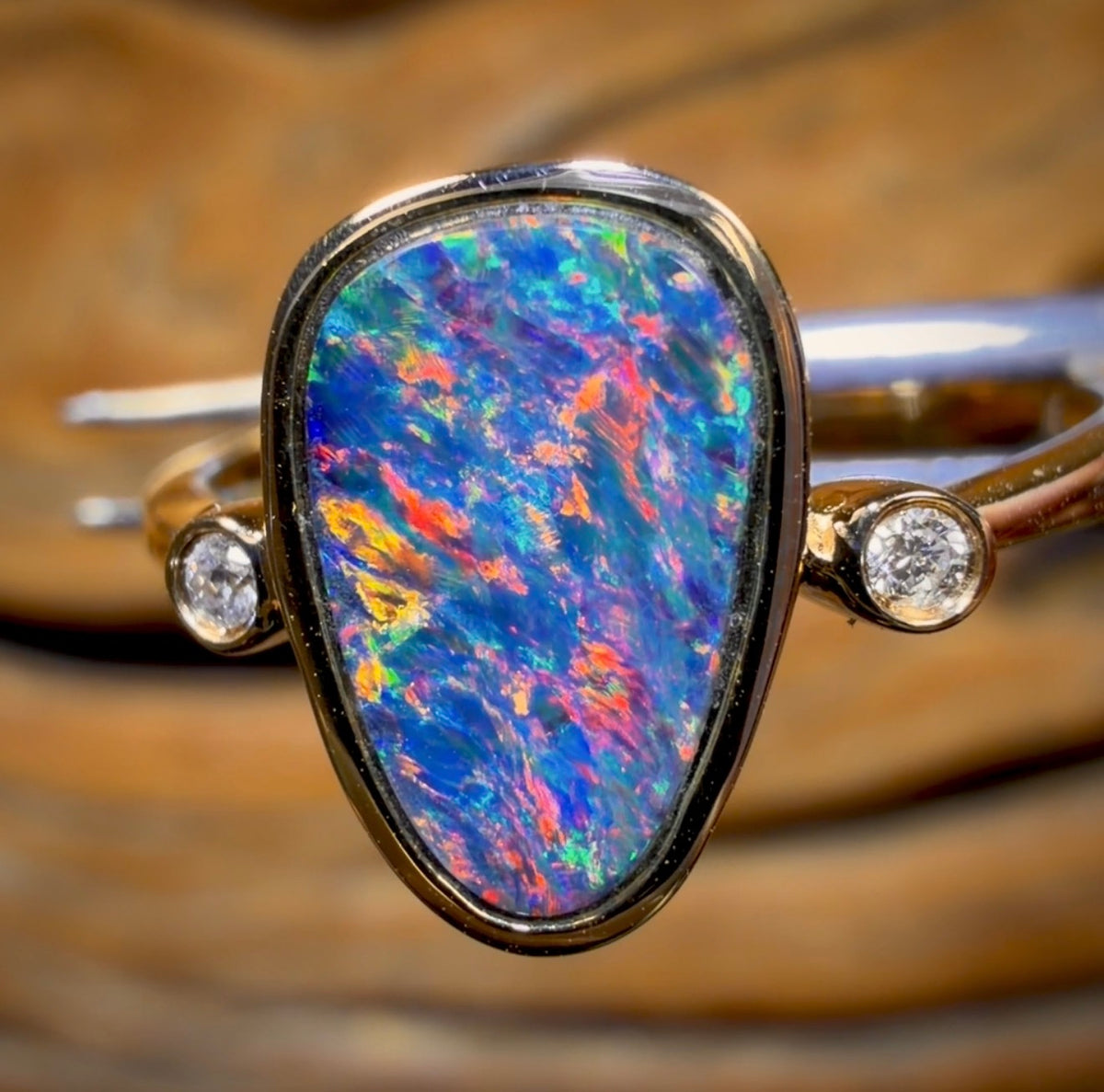 14k Gold - Queensland Boulder Opal Doublet Ring