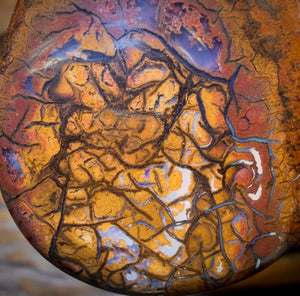 47 x 31mm - Drilled Boulder Opal Pendant w/ Eco Friendly Vegan Cord