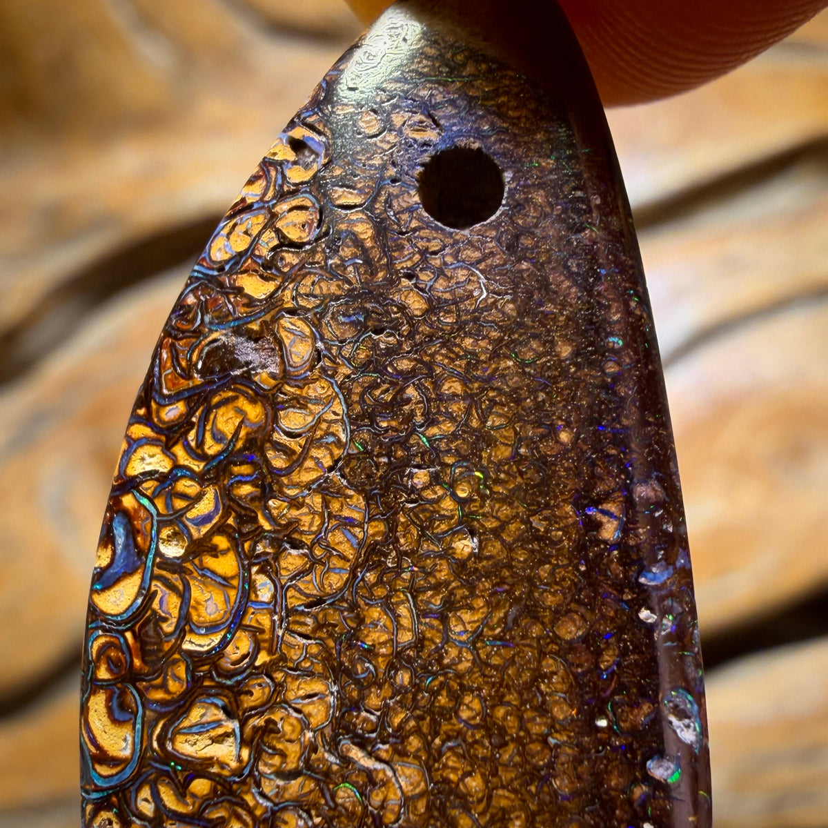 Wildcard! 40 x 17mm - Drilled Tribal Queensland Boulder Opal