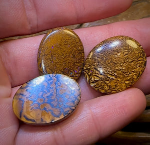 77.5cts - 3x Loose Queensland Boulder Opals. Wholesale Bargain Parcel