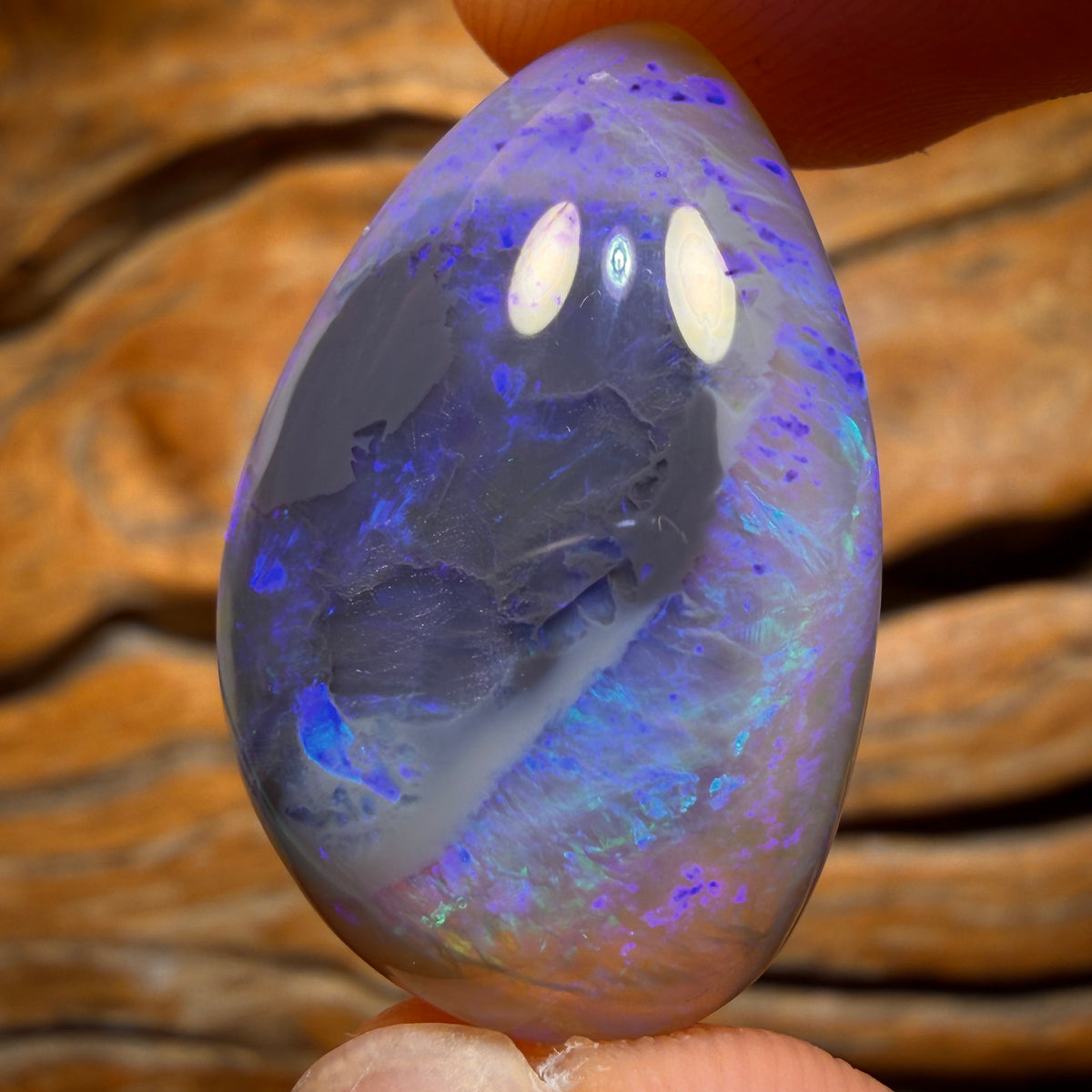 35.5cts - Lightning Ridge Semi Black Opal Specimen/Oversized Jewellery Piece Double Sided Picture Stone
