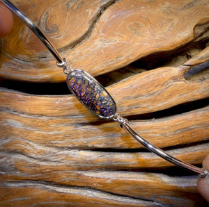 Sterling Silver - Solid Australian Boulder Opal Bracelet