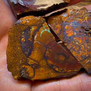 Art Card Bargain! 415cts - 3x Yowah Nut Top Tribal Opal Rough Parcel. Australian Boulder Opal