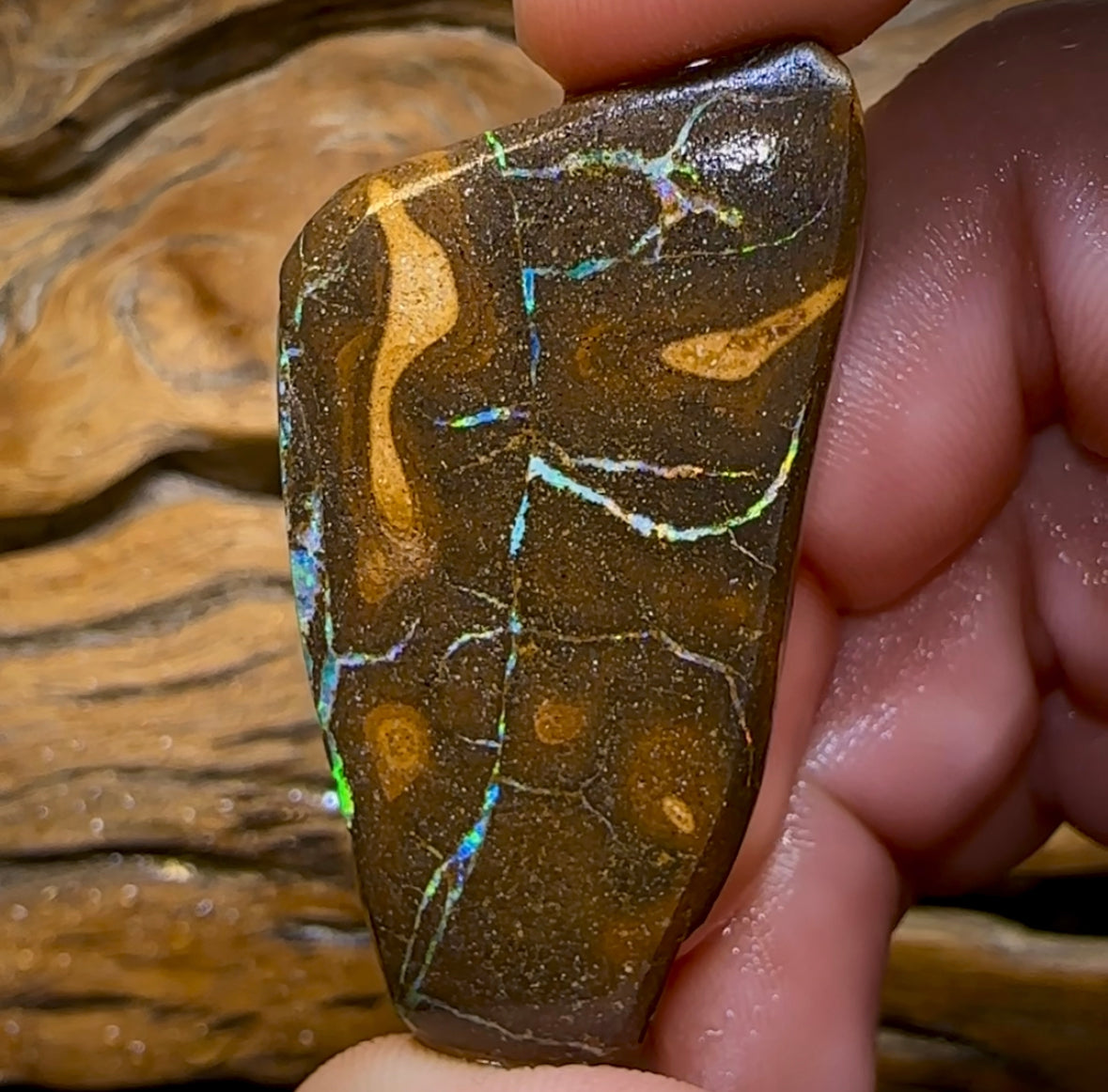 113.8cts - Australian Boulder Opal Rub from Winton - Opal Whisperers