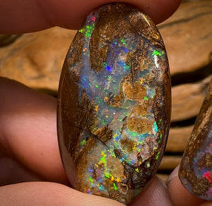 Auction Fall-Through = Your Gain! 🔥 117.5cts - Rare Australian Boulder Wood Fossil Opal Split Pair Bid for One Bid For Both