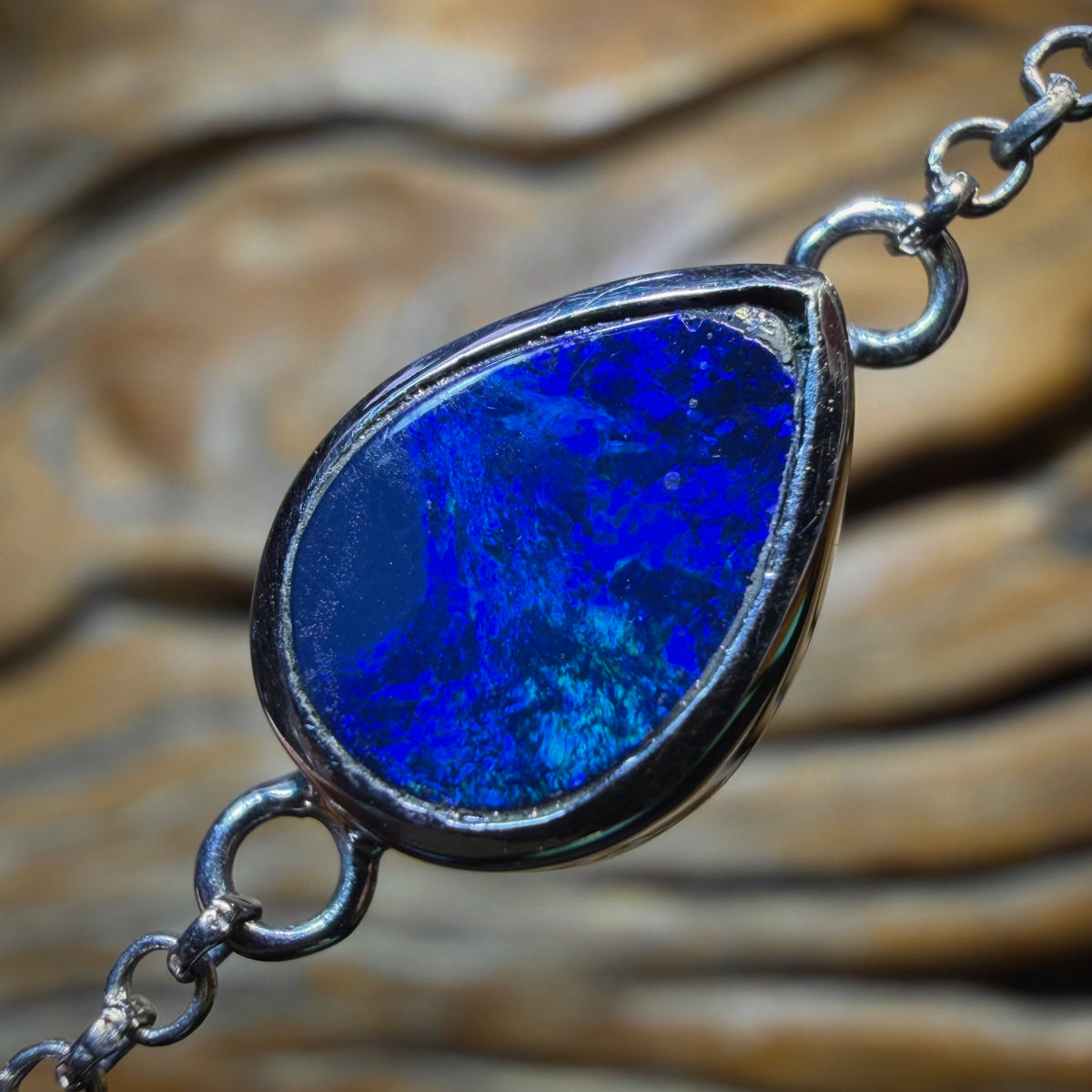 HDW Sterling Silver - Lightning Ridge Doublet Opal Bracelet