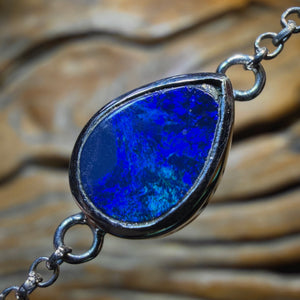 HDW Sterling Silver - Lightning Ridge Doublet Opal Bracelet