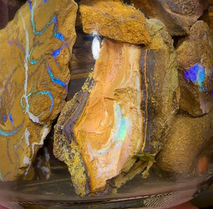 118.5grms - Australian Boulder Opal Rough Jar