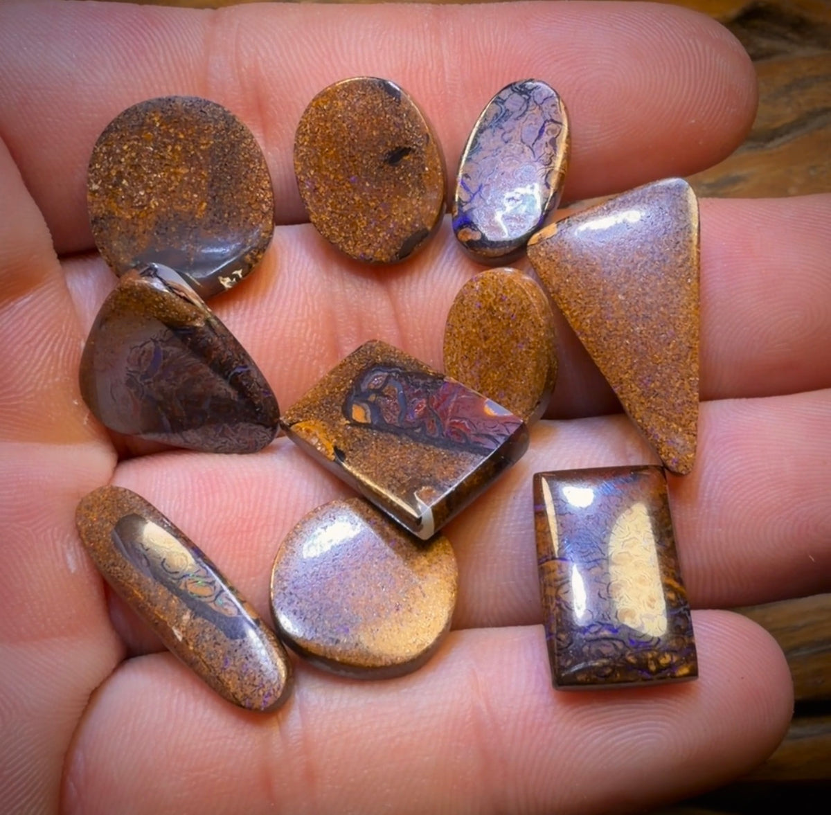73.4cts - 10x Australian Tribal Boulder Opal’s. Wholesale Dealers Parcel