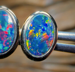 14k Gold - Classic Queensland Boulder Doublet Earrings - Opal Whisperers