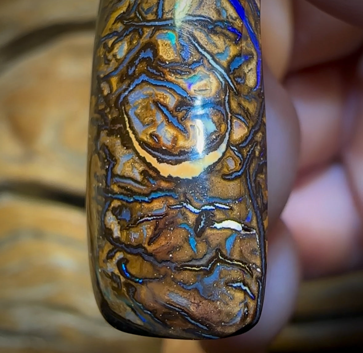 28 x 13mm - “Smiley” Drilled Tribal Australian Boulder Opal Necklace