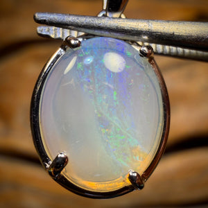 Sterling Silver - Solid South Australian Crystal Opal Pendant
