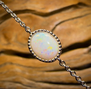 ALL NEW Sterling Silver - Solid South Australian White OPAL BRACELET