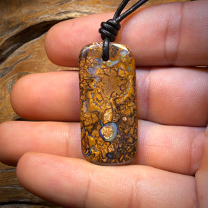 39 x 18mm - Drilled Tribal Queensland Boulder Opal Necklace