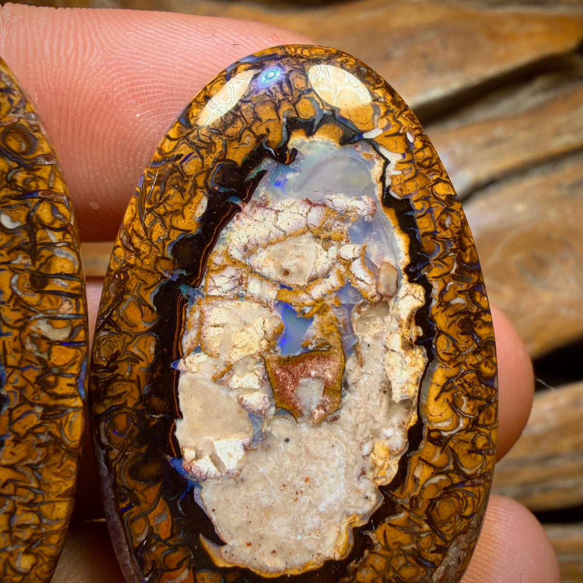 Half Price Card! 192cts - Yowah Nut Tribal / Crystal Centre Opal Pair. Double Sided