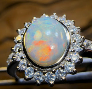 Sterling Silver - South Australian Solid White Opal Ring - Opal Whisperers