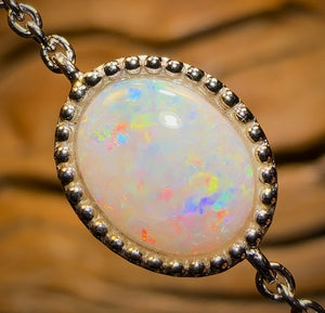 ALL NEW Sterling Silver - Solid South Australian White OPAL BRACELET
