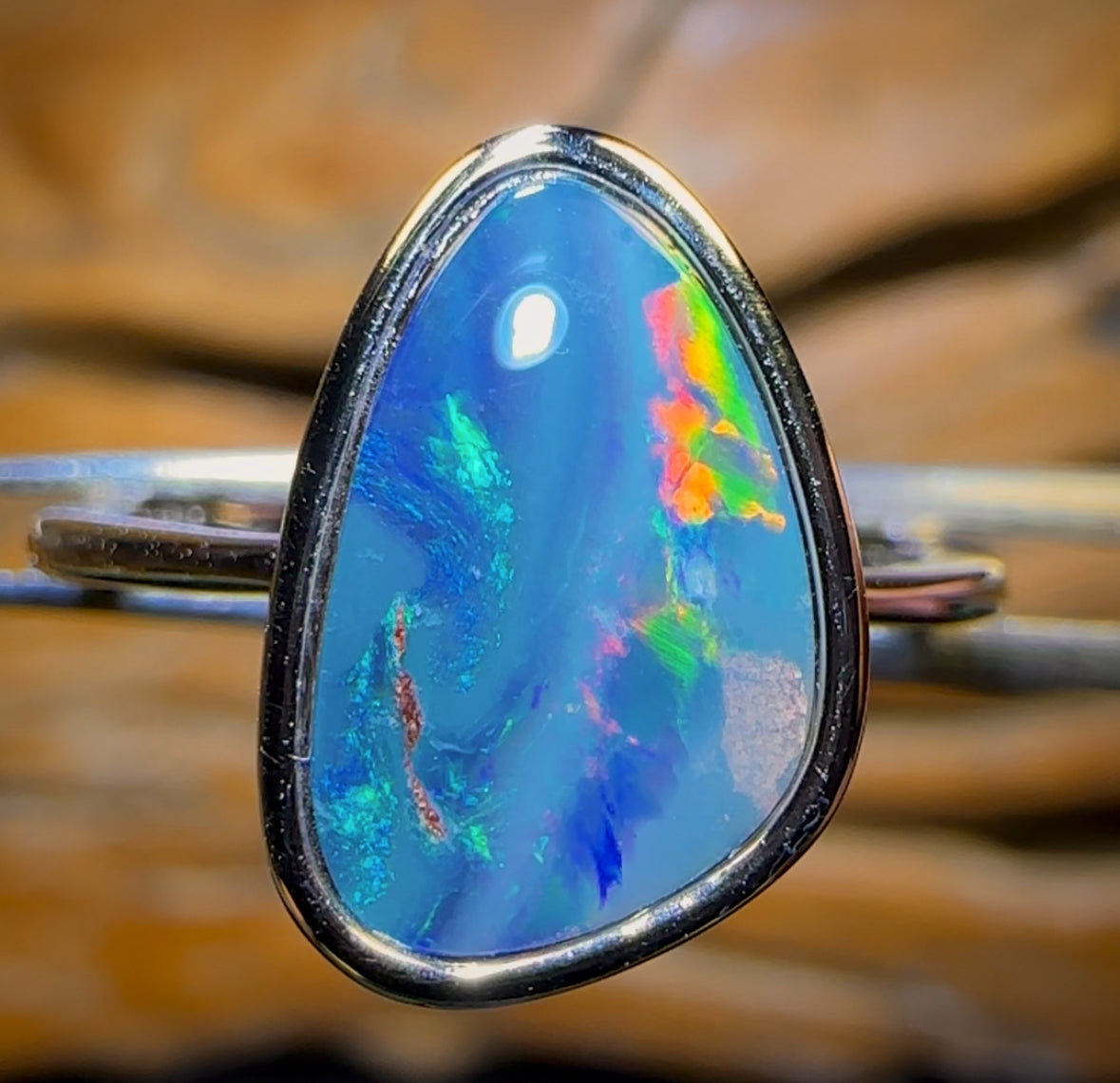 Sterling Silver - Queensland Boulder Opal Doublet Ring