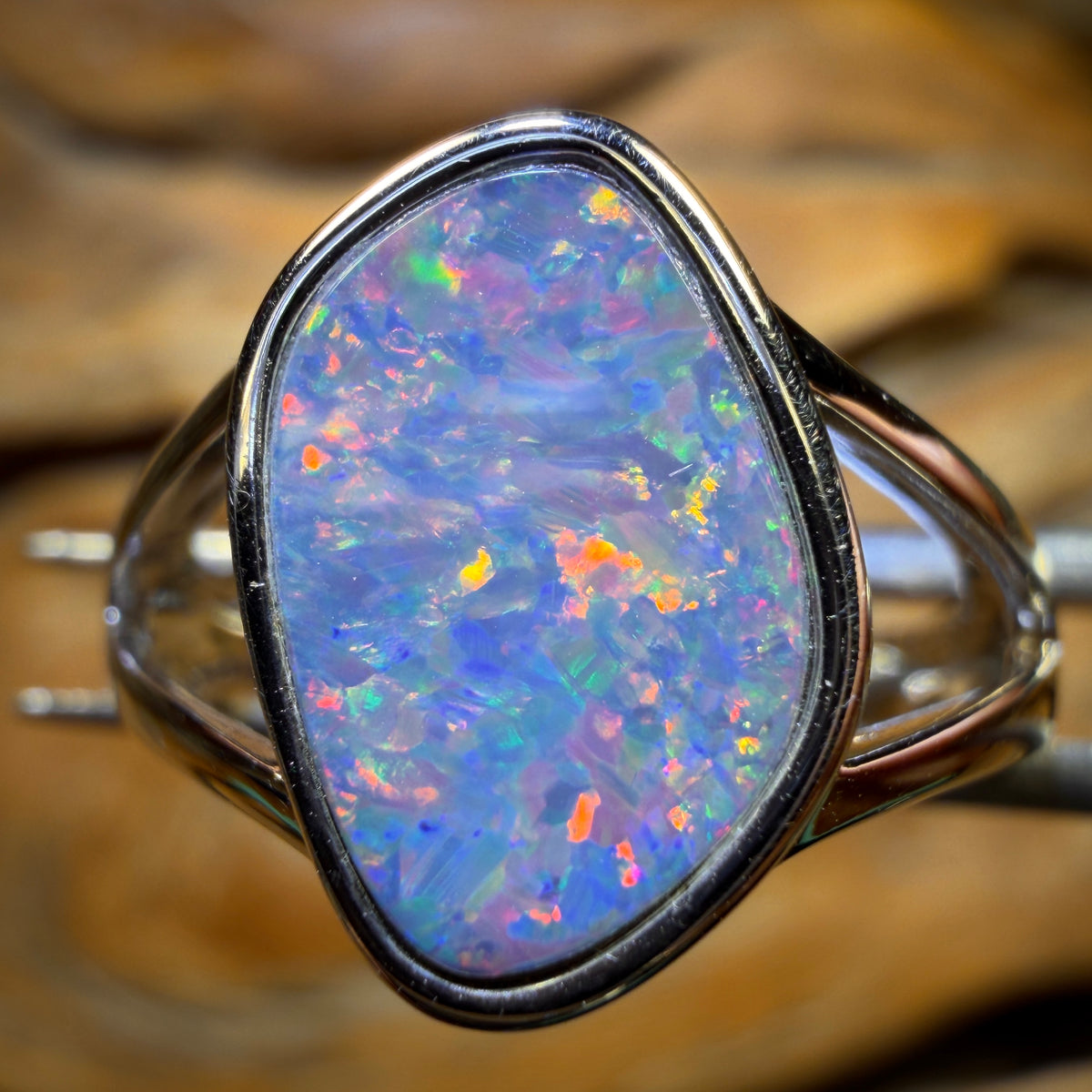 Sterling Silver - Queensland Boulder Opal Doublet Ring