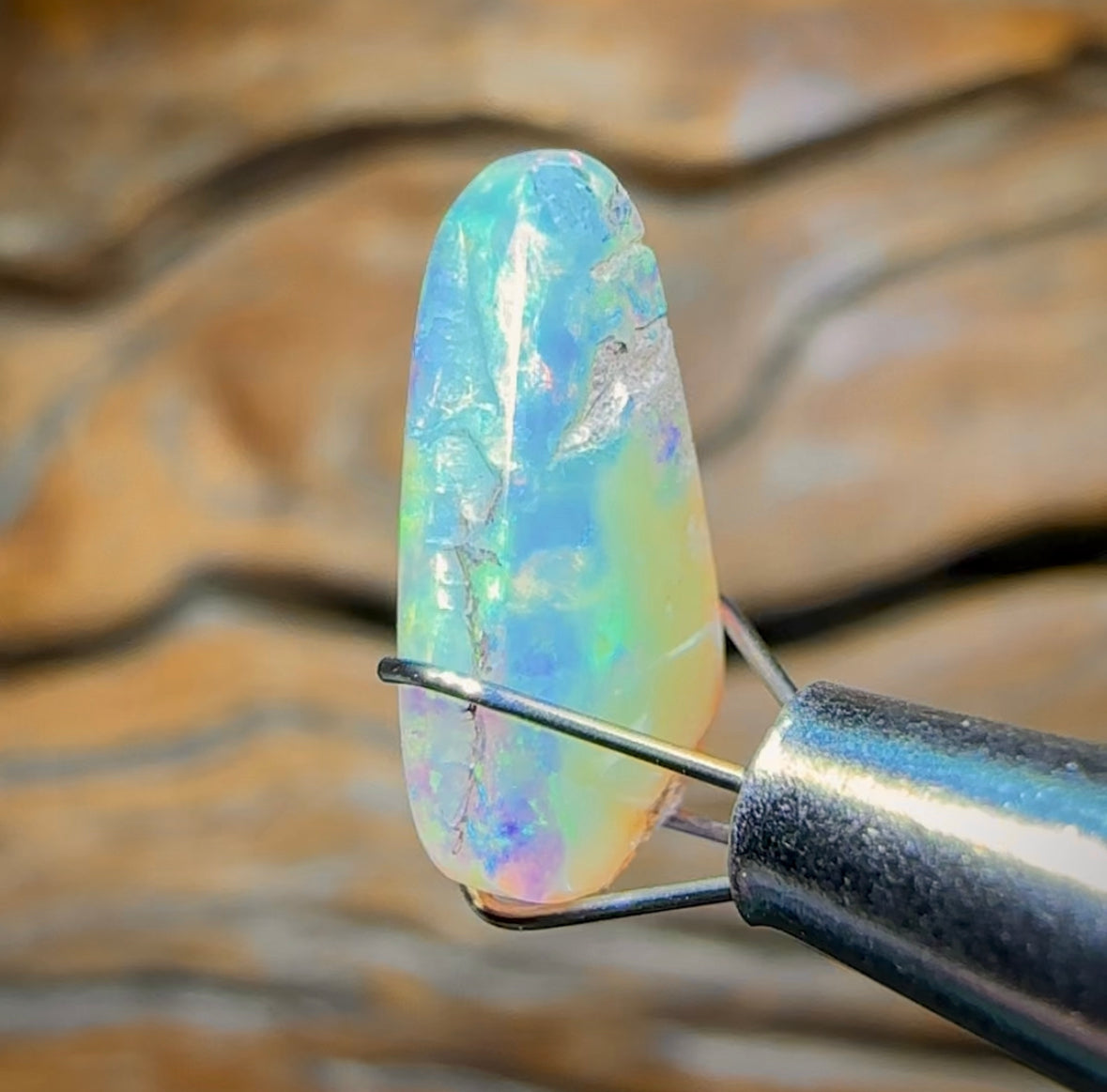 2.5cts - Top Quality Solid Australian Boulder Pipe Opal - Opal Whisperers