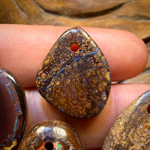 🔒133.8cts - 5x Drilled Tribal Queensland Boulder Opals. BARGAIN Wholesale Parcel