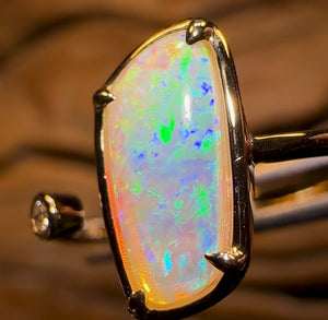 14k Gold - Solid South Australian Crystal Opal Ring