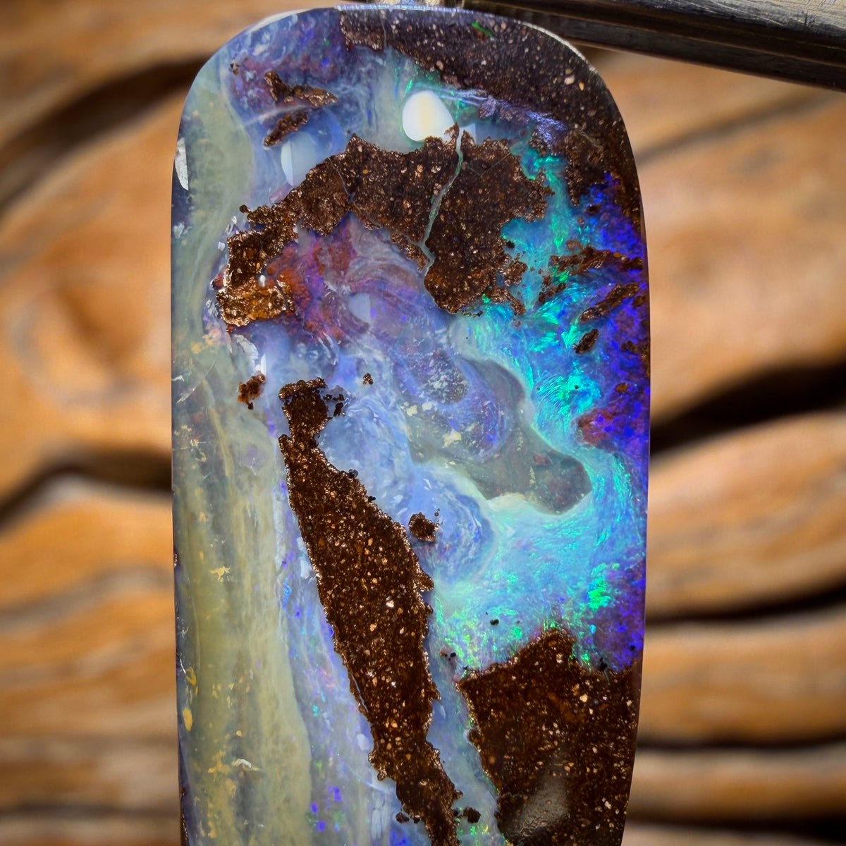 Solid Queensland Boulder Seam Opal Pendant