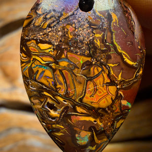 Wildcard! 29 x 20mm - Drilled Tribal Queensland Boulder Opal Necklace