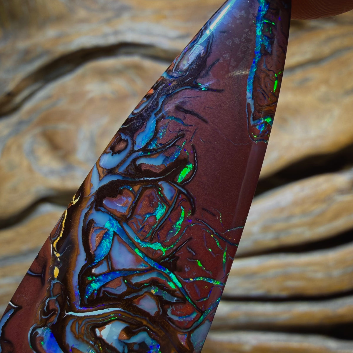 47.1cts - TOP Tribal Queensland Boulder Opal from Koroit. Double Sided
