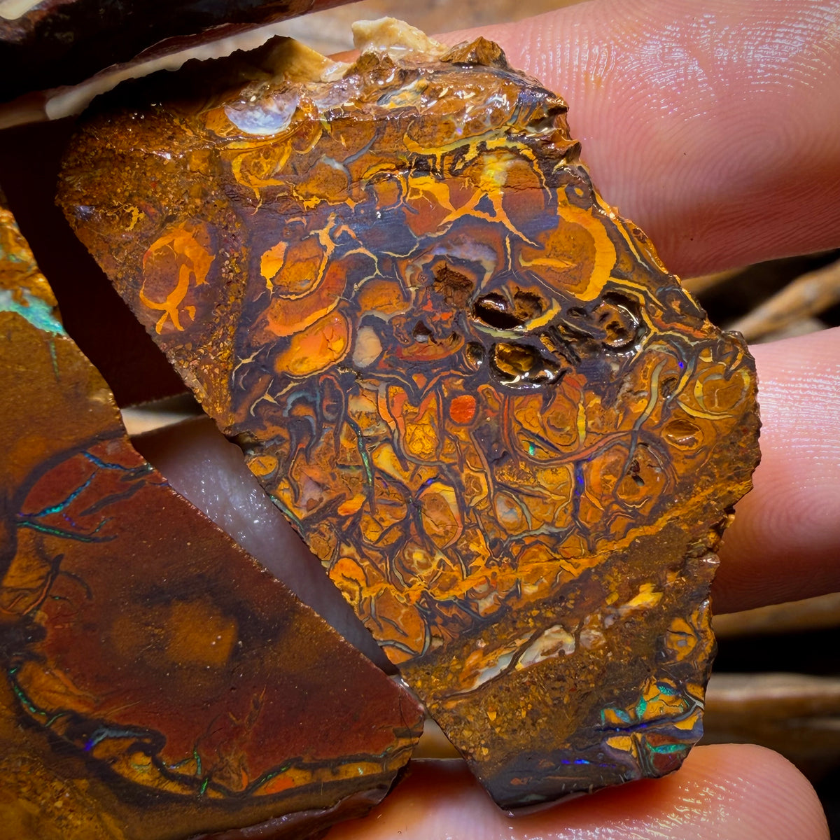 Art Card Bargain! 415cts - 3x Yowah Nut Top Tribal Opal Rough Parcel. Australian Boulder Opal