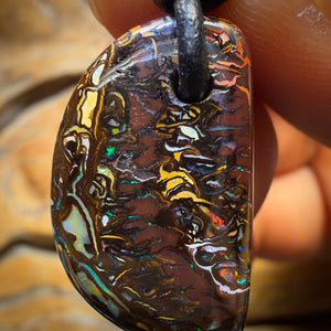 24 x 14mm - Drilled Tribal Queensland Boulder Opal Necklace