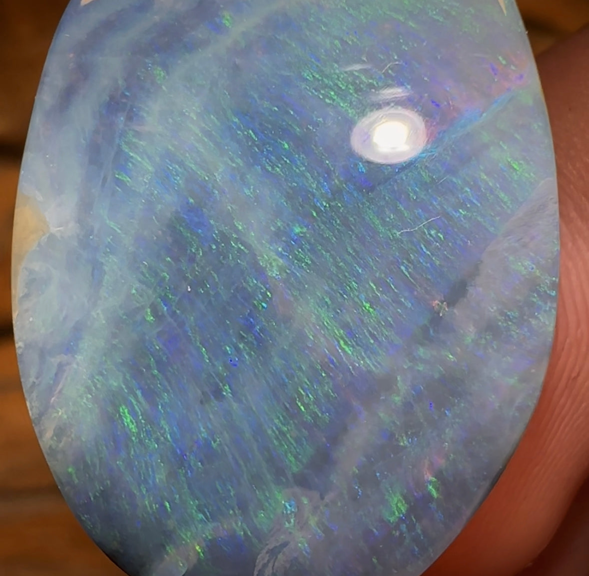 44.4cts - “Ocean Storm”Amazing Queensland Boulder Seam Picture Opal - Opal Whisperers