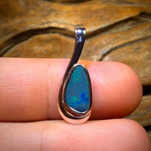 Sterling Silver - Queensland Boulder Opal Doublet Pendant HALF PRICE BARGAIN